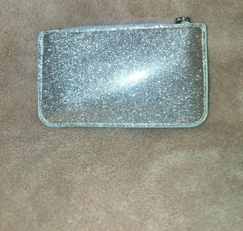 Jimmy Choo Shimmering Silver wallet 5 inWx3in L